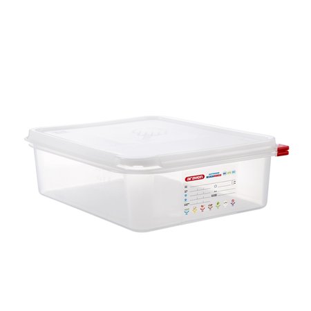 ARAVEN AIRTIGHT CONTAINER OLYPROPYLENEP GN1/2, 6.8qt TRANSPARENT, 12 3/4" X 10 3/8" X 4" 03033